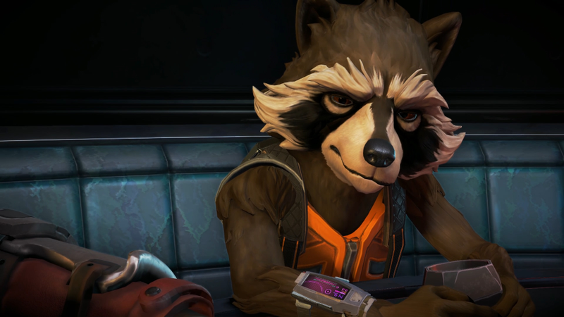 Nolan North does a fine job of voicing Rocket Raccoon in the series. He’s a good raccoon.